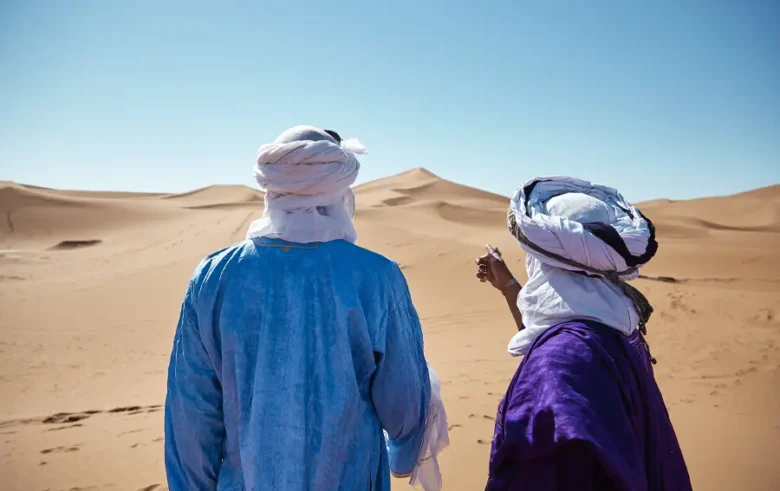 Touareg people in moroccan sahara